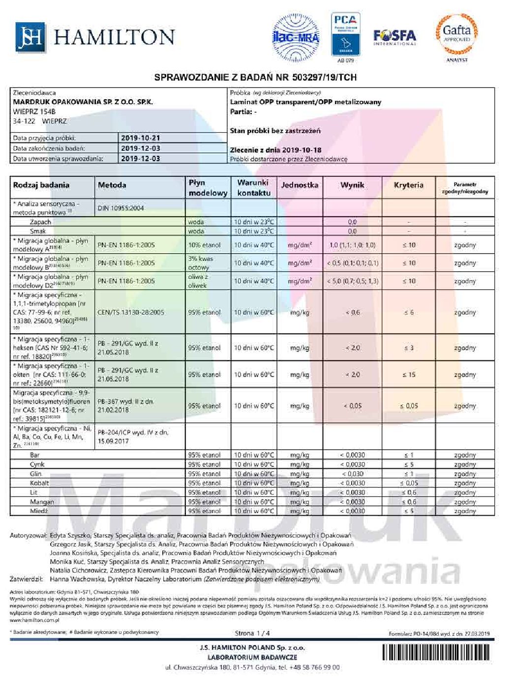 Z dumą prezentujemy wyniki przeprowadzonych badań: